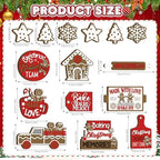 Funnymoom 17 Pcs Christmas Tiered Tray Decor Set Gingerbread Man Tray Decor - Image 3