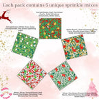 Confect Christmas Sprinkles | Christmas Sprinkles - Green White Silver Red & Gold Pearls Sparkling sugar I Christmas Tree Stocking & Candy Canes for Dessert Decorating- 5 Oz - Image 2
