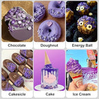 HUEBEATY® 6-in-1 Purple Edible Pearls Sprinkles, Sanding Sugar for Cake Decorating, Cupcakes, Cookies & Ice Cream - 180g, Edible Mardi Gras, Halloween & Mermaid Purple Cake Sprinkles and Decorations - Image 6