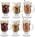 Sliner 6 Pcs Glass Coffee Mugs, Gingerbread Man Irish Mugs with Handle by Sliner