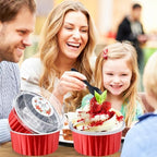 Red Mini Cake Pans with Lids, 5oz Round Mini Loaf Pan ZOXILEN 60Pack - Image 4