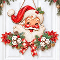 Christmas Decorations Vintage Santa Hanging Wood Sign for Front Door Decor by GUDIO