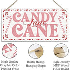 Candy Cane Lane Sign, Christmas Hanging Wood Sign, Winter Decorative Wall Signs, Rustic Winter Wooden Door Signs, Farmhouse Outdoor Wood Christmas Decor, Xmas Wall Porch Plaque Decor - Image 3