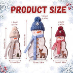 Suzile 3 Pcs Christmas Snowman Decoration Rustic Wooden Winter Indoor Decor - Image 3