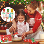 Newtay 10 Sets Christmas Silicone Spatula Cake Spatula Bulk Cooking Scraper with Wooden Handle Xmas Greeting Card Ribbon for Christmas Decoration Holiday Gifts Kitchen Party Favors (Classic Style) - Image 5