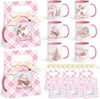 LemonRoad 6 Sets Pink Christmas Mugs 12 oz Xmas Coffee Mugs with Mug Boxes by Unknown