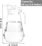 SOUJOY 2 Pack Plastic Pitcher, 68Oz Clear Iced Water Jug - Image 2
