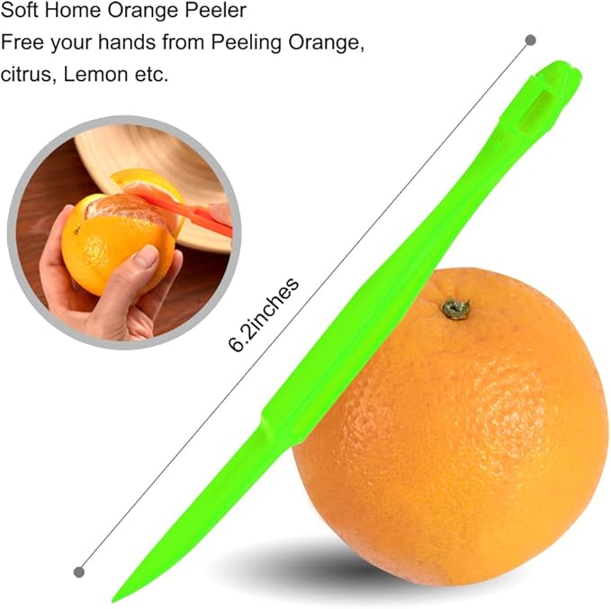 Soft Home Premium Plastic Orange Peeler Lemon Citrus Peel Cutter Vegetable - Image 7