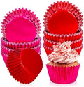 JarThenaAMCS 200Pcs Red Pink Foil Cupcake Liners Foil Metallic Baking Cups Cupcake Wrappers Muffin Liners for Valentine Christmas Birthday Wedding Party Supplies by JarThenaAMCS