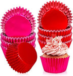 JarThenaAMCS 200Pcs Red Pink Foil Cupcake Liners Foil Metallic Baking Cups Cupcake Wrappers Muffin Liners for Valentine Christmas Birthday Wedding Party Supplies by JarThenaAMCS