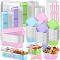 LemonRoad 120 Sets Macaron Colors Mini Loaf Pan with Lids and Spoons by Unknown