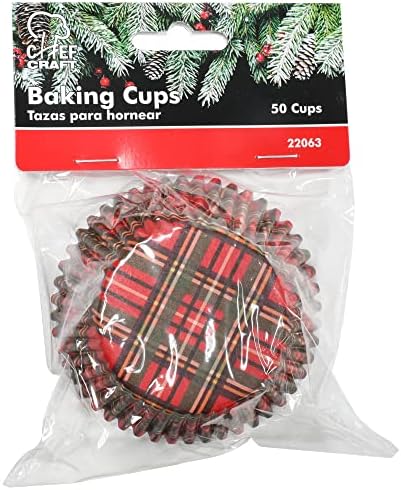 Chef Craft Paper Patterned Cupcake Liners, 50 Count, Green/Red - Image 2