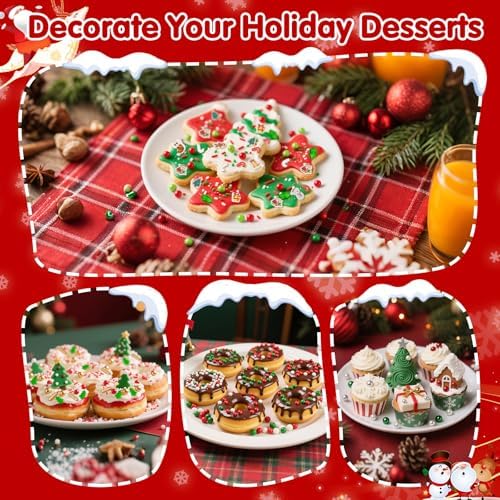 Edible Christmas Sprinkles for Cake Decorating,Red Green White Sprinkle - Image 5