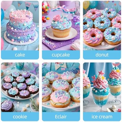 Mermaid Sprinkles,Edible Sprinkle for Cake Decorating,130g Pearl Stars Mix - Image 4