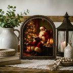 Santa Reading Arched Table Sign, Rustic Christmas Farmhouse Decor - Image 7