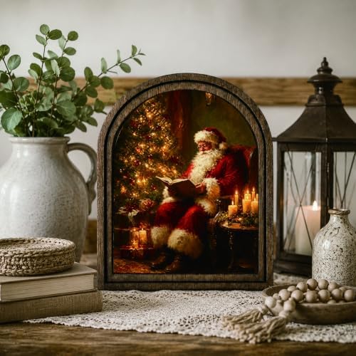 Santa Reading Arched Table Sign, Rustic Christmas Farmhouse Decor - Image 7