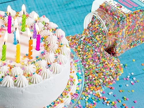 Confetti Sprinkles, 1.7 lb Bulk Pastel Birthday Cake Dot Jimmies - Image 4