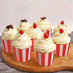 100 Pack Muffin Liners Baking Paper Cups Red and White - Image 7