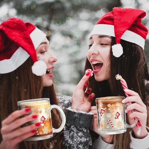 Maxcheck 6 Pack 12 oz Christmas Gingerbread Coffee Mugs Glass Cups Bulk - Image 6