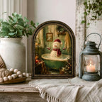 Snowman Bathtub Arched Table Sign, Christmas Farmhouse Shelf Decor - Image 6