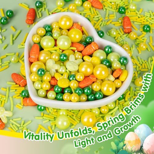 Edible Yellow Green Sprinkles for Cake Decorating,Rabbit Carrot Sprinkle - Image 3