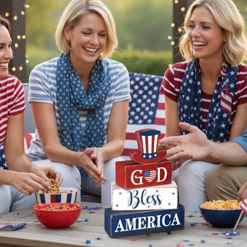 Moucuny 4 Pcs Patriotic 4th of July Centerpieces 250th Anniversary - Image 5