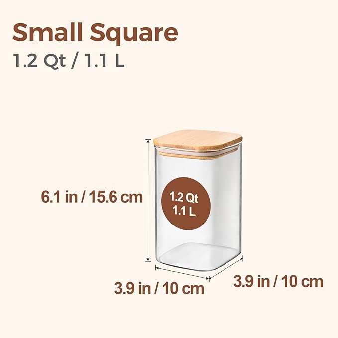 ComSaf 1.2 Qt Glass Storage Containers - Image 2