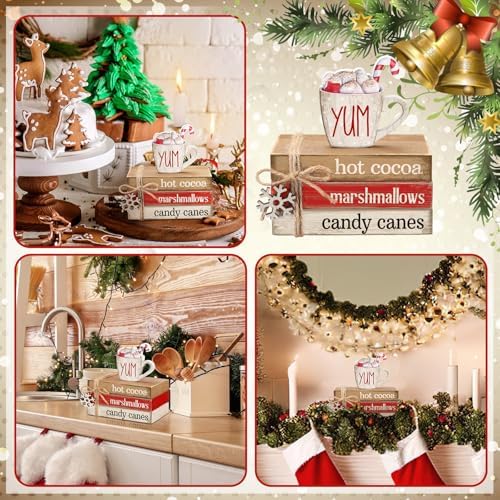 4 Pcs Christmas Table Decorations, Hot Cocoa Bar Wooden Signs - Image 5