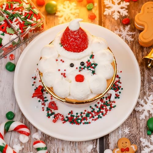 Christmas Sprinkles for Cookies, Holiday Red and Green Sprinkles Assortment 5 oz, Edible Jimmies Nonpareils and Sanding Sugar Pearls for Cake Decorating, Christmas Cookies, Baking, Cupcakes, Desserts - Image 5