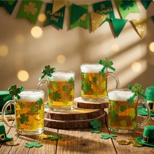 Maxcheck 6 Pack 12 oz St. Patrick's Day Shamrock Coffee Mugs - Image 2