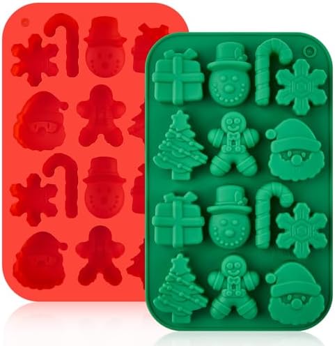 Christmas Chocolate Silicone Molds for Baking, 2 PCS by CLUEWR