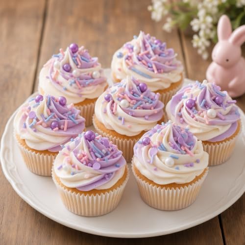 Purple Series Sprinkles Candy Mix Size Edible Pearls Cake Decorations Cupcake Toppers Cookie Decorating Perfect for Wedding Party Valentine Halloween Christmas Supplies 4.58OZ - Image 4