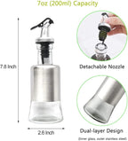 Mincham Olive Oil Dispenser - 7oz Glass & Stainless Steel Oil & Vinegar Cruet - Image 3