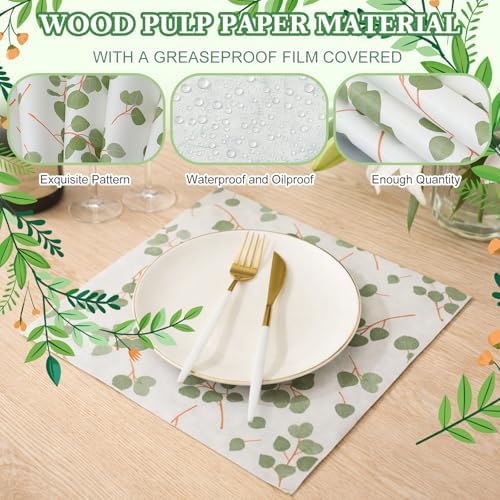 Marspark 100 Sheet Eucalyptus Wax Paper for Food Wrapping 12 x 12 Inch - Image 4