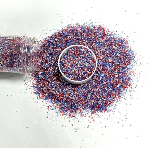 Edible Red White and Blue Sanding Sugar Sprinkles 142g/ 5.01oz Patriotic Sugar Crystals for cake decorating Ice Cream Toppings and Cookie Decorating for Independence Day - Image 2