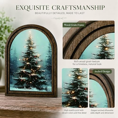 Christmas Tree Arched Decor, Winter Forest Table Sign, 5.9x7.9 - Image 4