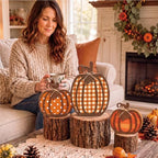 3 Pcs Fall Pumpkin Decor, Wooden Autumn Fall Decorations for Home - Image 7