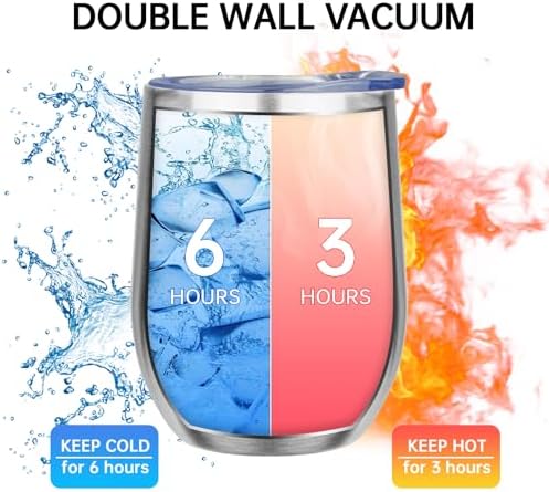 MEZMUT 12oz Insulated Wine Tumbler Glass Bulk with Lid(Silver,4 Pack) - Image 3
