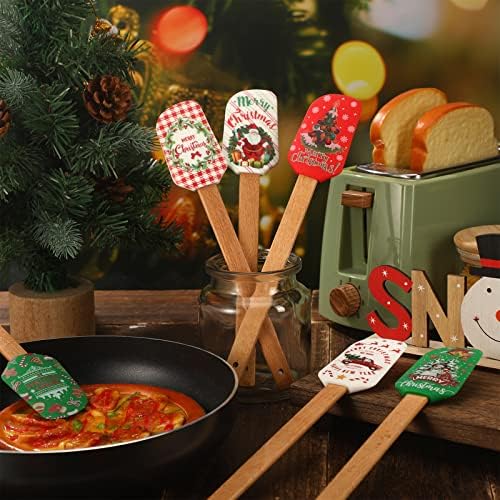 Patelai 6 Pcs Christmas Kitchen Spatulas Utensils Wood Handle Accessories - Image 3