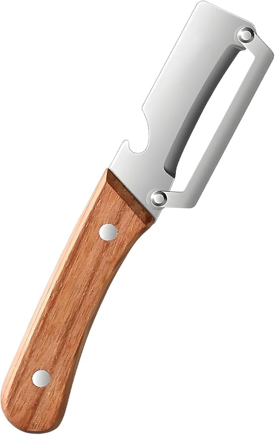 2-in-1 Vegetable Peeler with Wooden Handle, Premium Stainless Steel Peeler with by GOWEGO
