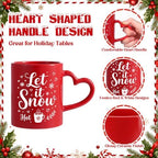 Christmas Coffee Mugs with Heart Handles, 6 Pack 10 Oz Cups - Image 3