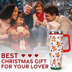 Christmas Tumbler with Handle and Straw Lid 40 oz,Cute Christmas Gifts for Women Gingerbread Candy Cane Vacuum Insulated Leak Proof Tumbler,Winter Holiday Accessories Stainless Steel Coffee Cup Mug - Image 7