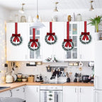 Retrowavy 12 Pcs Small Christmas Kitchen Cabinet Wreaths with Ribbon - Image 4