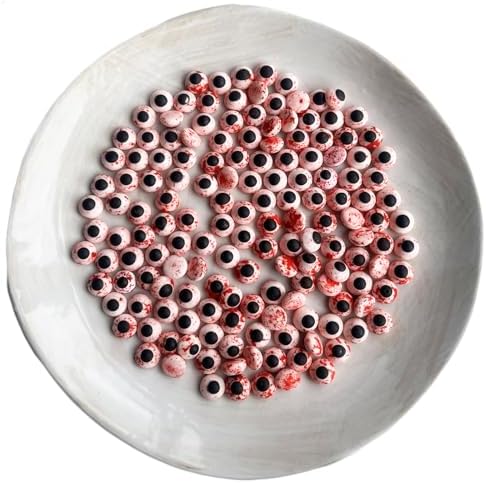 Halloween Weraru Small Candy Bloody Red Eyeballs Eye Ball Sweets Cake Cupcake Toppers Cookie Dessert Sprinkles Decorations for Christmas Halloween Birthday Party Supplies 3.4 Ounce - Image 2