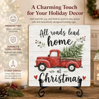 All Roads Lead Home at Christmas Wooden Sign with Support Stand - Image 3
