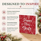 Happy New Year Wood Box Sign, Festive Party Decor for Tabletop Shelf - Image 4