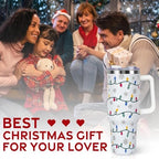 Christmas Tumbler 40 oz, Cute Holiday Drinking Cup, Stainless Steel Travel Mug with Handle and Straw Lid - Image 7