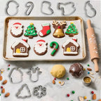 Christmas Cookie Cutters - 9 PCS Christmas Party Favors Decorations Kit Shaped in Santa Snowman Cane Candy |Stainless Steel Navidad Stroking Stuffers Food Gingerbread Baking Press Supplies for Kitchen - Image 3