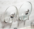 Pot Lid Rack, Wall Mounted 304 Stainless Steel Pan Lid Organizer Holder - Image 5