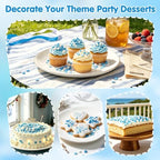 Edible Circle Confetti Sprinkles for Cake,Blue White Round Winter Sprinkle - Image 5